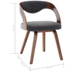 vidaXL Scaune de bucătărie, 6 buc., gri închis, lemn curbat & textil vidaXL Scaune de bucătărie, 6 buc., gri închis, lemn curbat & textil