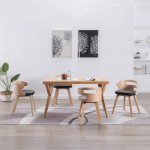 vidaXL Scaune de bucătărie 4 buc, negru, lemn curbat & piele ecologică