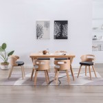 vidaXL Scaune bucătărie, 6 buc., lemn curbat și piele ecologică
