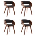 vidaXL Scaune de bucătărie, 4 buc, gri, lemn curbat și material textil vidaXL Scaune de bucătărie, 4 buc, gri, lemn curbat și material textil