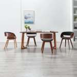 vidaXL Scaune de bucătărie, 4 buc, gri, lemn curbat și material textil vidaXL Scaune de bucătărie, 4 buc, gri, lemn curbat și material textil