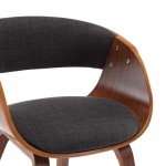 vidaXL Scaune de bucătărie 6 buc. gri lemn curbat și material textil