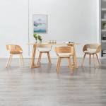 vidaXL Scaune de bucătărie, 4 buc, crem, lemn curbat & piele ecologică vidaXL Scaune de bucătărie, 4 buc, crem, lemn curbat & piele ecologică