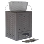 vidaXL Compostoare grădină 2 buc. maro 60x60x83 cm 600 L plastic ratan vidaXL Compostoare grădină 2 buc. maro 60x60x83 cm 600 L plastic ratan