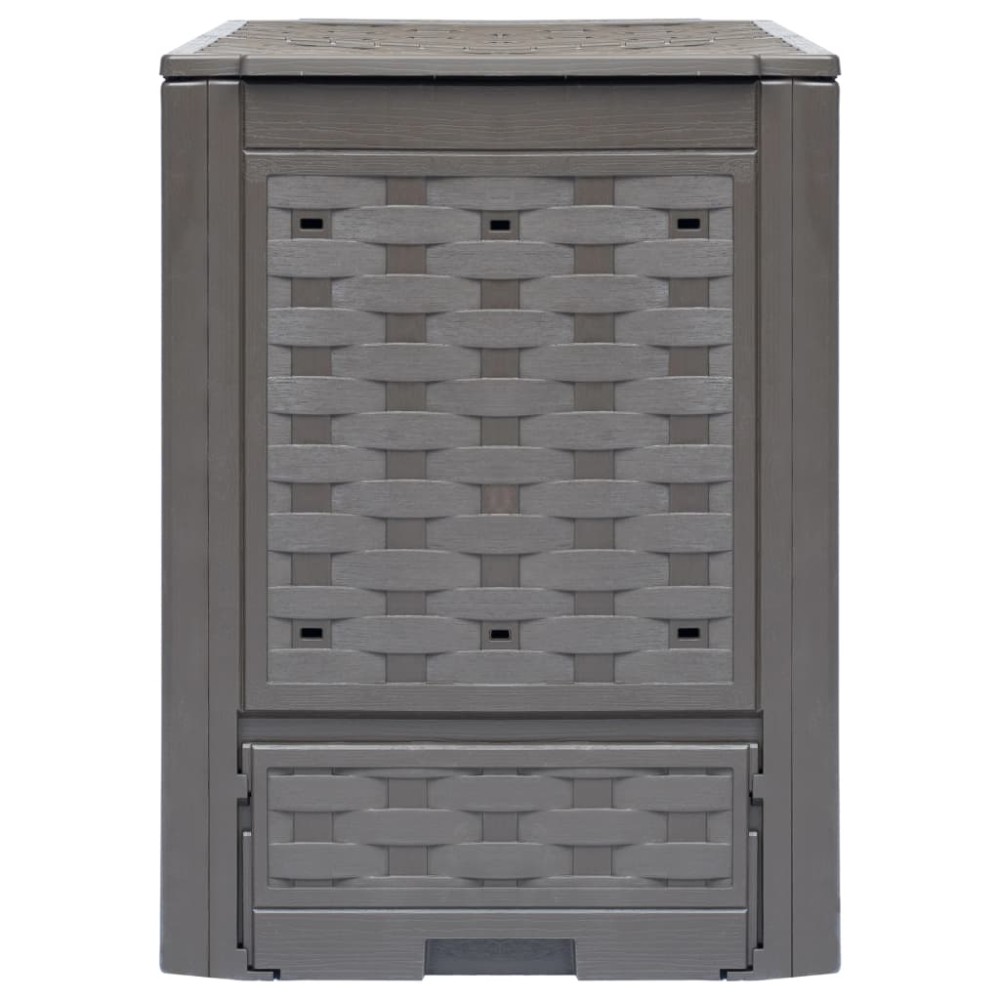 vidaXL Compostoare grădină 3 buc. maro 60x60x83 cm 900 L plastic ratan