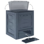vidaXL Compostoare de grădină, 2 buc., gri, 60 x 60 x 73 cm, 520 L vidaXL Compostoare de grădină, 2 buc., gri, 60 x 60 x 73 cm, 520 L