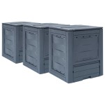 vidaXL Compostoare de grădină, 3 buc., gri, 60 x 60 x 73 cm, 780 L vidaXL Compostoare de grădină, 3 buc., gri, 60 x 60 x 73 cm, 780 L