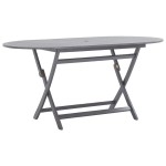 vidaXL Set mobilier de grădină, 9 piese, gri, lemn masiv de acacia vidaXL Set mobilier de grădină, 9 piese, gri, lemn masiv de acacia
