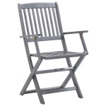 vidaXL Set mobilier de grădină, 5 piese, gri, lemn masiv de acacia vidaXL Set mobilier de grădină, 5 piese, gri, lemn masiv de acacia
