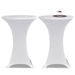 vidaXL Husă de masă cu picior Ø60 cm, 4 buc., alb, elastic vidaXL Husă de masă cu picior Ø60 cm, 4 buc., alb, elastic