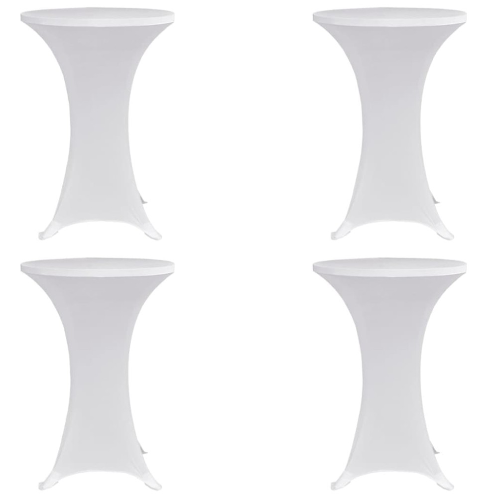 vidaXL Husă de masă cu picior Ø60 cm, 4 buc., alb, elastic