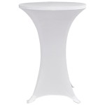 vidaXL Husă de masă cu picior Ø60 cm, 4 buc., alb, elastic vidaXL Husă de masă cu picior Ø60 cm, 4 buc., alb, elastic