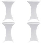 vidaXL Husă de masă cu picior Ø70 cm, 4 buc., alb, elastic vidaXL Husă de masă cu picior Ø70 cm, 4 buc., alb, elastic