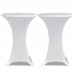 vidaXL Husă de masă cu picior, Ø80 cm, alb, elastic, 4 buc. vidaXL Husă de masă cu picior, Ø80 cm, alb, elastic, 4 buc.