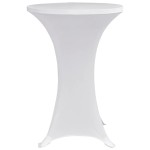 vidaXL Husă de masă cu picior, Ø80 cm, alb, elastic, 4 buc. vidaXL Husă de masă cu picior, Ø80 cm, alb, elastic, 4 buc.