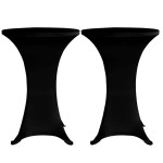 vidaXL Husă de masă cu picior Ø60 cm, 4 buc., negru, elastic vidaXL Husă de masă cu picior Ø60 cm, 4 buc., negru, elastic