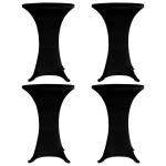 vidaXL Husă de masă cu picior, 4 buc., negru, Ø80 cm, elastic vidaXL Husă de masă cu picior, 4 buc., negru, Ø80 cm, elastic