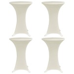 vidaXL Husă de masă cu picior, 4 buc., crem, Ø60 cm, elastic vidaXL Husă de masă cu picior, 4 buc., crem, Ø60 cm, elastic