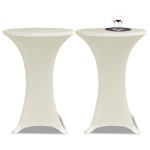 vidaXL Husă de masă cu picior Ø70 cm, 4 buc., crem, elastic vidaXL Husă de masă cu picior Ø70 cm, 4 buc., crem, elastic