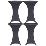 vidaXL Husă de masă elastică, 4 buc., antracit, 60 cm