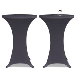 vidaXL Husă elastică pentru masă, 4 buc., antracit, 80 cm vidaXL Husă elastică pentru masă, 4 buc., antracit, 80 cm