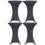 vidaXL Husă elastică pentru masă, 4 buc., antracit, 80 cm vidaXL Husă elastică pentru masă, 4 buc., antracit, 80 cm