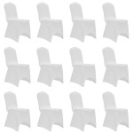 vidaXL Huse elastice pentru scaun, 12 buc., alb vidaXL Huse elastice pentru scaun, 12 buc., alb
