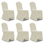 vidaXL Huse elastice pentru scaun, 12 buc., crem vidaXL Huse elastice pentru scaun, 12 buc., crem