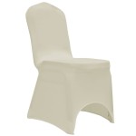 vidaXL Huse elastice pentru scaun, 12 buc., crem vidaXL Huse elastice pentru scaun, 12 buc., crem