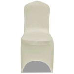 vidaXL Huse elastice pentru scaun, 12 buc., crem vidaXL Huse elastice pentru scaun, 12 buc., crem