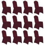 vidaXL Huse elastice pentru scaun, 12 buc., vișiniu vidaXL Huse elastice pentru scaun, 12 buc., vișiniu