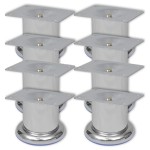 vidaXL Picioare rotunde de canapea, 8 buc., 60 mm, crom vidaXL Picioare rotunde de canapea, 8 buc., 60 mm, crom