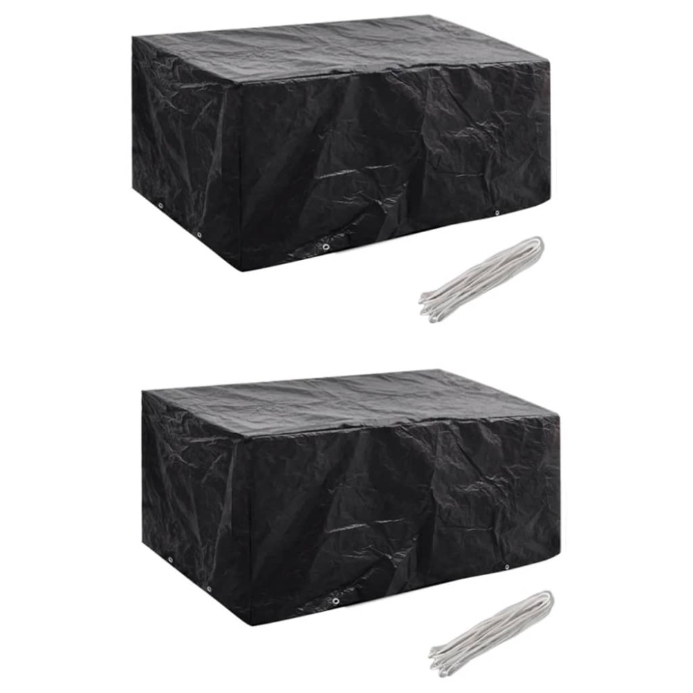 vidaXL Huse mobilier grădină 2 buc. 180x140 cm set poliratan 8 ocheți