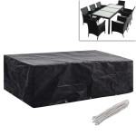 vidaXL Huse mobilier grădină 2 buc. 300x140cm set poliratan 10 ocheți vidaXL Huse mobilier grădină 2 buc. 300x140cm set poliratan 10 ocheți