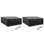vidaXL Huse mobilier grădină, 2 buc., 260 x 260 x 90 cm, 10 ocheți vidaXL Huse mobilier grădină, 2 buc., 260 x 260 x 90 cm, 10 ocheți