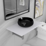 vidaXL Set mobilier de baie, 2 piese, alb, ceramică vidaXL Set mobilier de baie, 2 piese, alb, ceramică