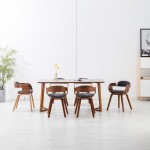 vidaXL Scaun de bucătărie, 6 buc., gri închis, textil și lemn curbat vidaXL Scaun de bucătărie, 6 buc., gri închis, textil și lemn curbat