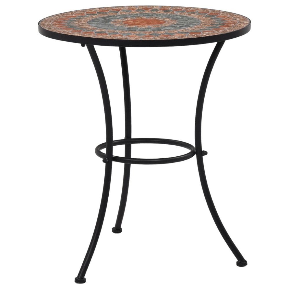 vidaXL Set bistro mozaic, 3 piese, portocaliu/gri, placă ceramică