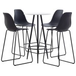 vidaXL Set mobilier de bar, 5 piese, negru, plastic vidaXL Set mobilier de bar, 5 piese, negru, plastic