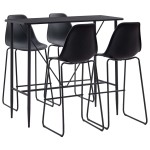 vidaXL Set mobilier de bar, 5 piese, negru, plastic vidaXL Set mobilier de bar, 5 piese, negru, plastic