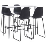 vidaXL Set de bar, 5 piese, negru, plastic vidaXL Set de bar, 5 piese, negru, plastic
