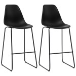 vidaXL Set mobilier de bar, 3 piese, negru, plastic vidaXL Set mobilier de bar, 3 piese, negru, plastic