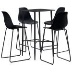 vidaXL Set mobilier de bar, 5 piese, negru, plastic vidaXL Set mobilier de bar, 5 piese, negru, plastic