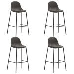 vidaXL Set mobilier de bar, 5 piese, gri închis, material textil