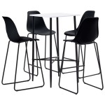vidaXL Set mobilier de bar, 5 piese, negru, plastic vidaXL Set mobilier de bar, 5 piese, negru, plastic