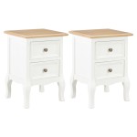 vidaXL Noptieră, 2 buc., alb, 35 x 30 x 49 cm, MDF vidaXL Noptieră, 2 buc., alb, 35 x 30 x 49 cm, MDF