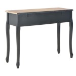 vidaXL Masă de toaletă tip consolă cu 3 sertare, negru vidaXL Masă de toaletă tip consolă cu 3 sertare, negru