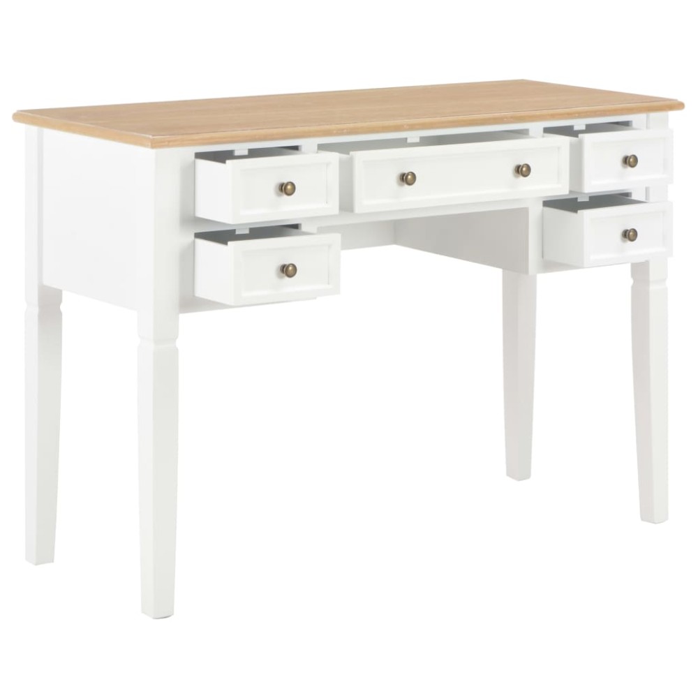 vidaXL Birou de scris, alb, 109,5 x 45 x 77,5 cm, lemn