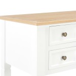 vidaXL Birou de scris, alb, 109,5 x 45 x 77,5 cm, lemn