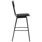 vidaXL Scaune de bar, 2 buc., negru, placaj solid, oțel vidaXL Scaune de bar, 2 buc., negru, placaj solid, oțel